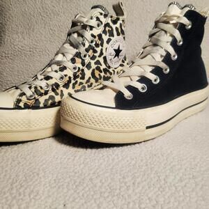 Converse Chuck Taylor All Star Platform Two-Tone Leopard Women's High-Top - Sz 7